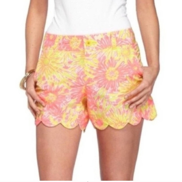 Lilly Pulitzer Sunkissed Yellow Orange Sunkissed Print Buttercup Shorts Size 2 - Picture 14 of 14